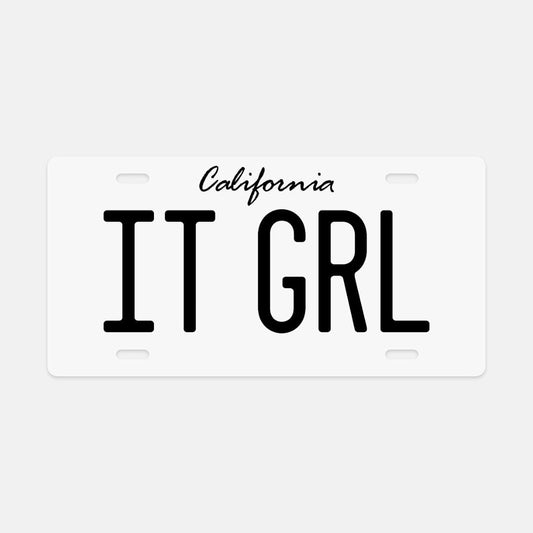 California IT GRL License Plate
